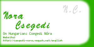 nora csegedi business card